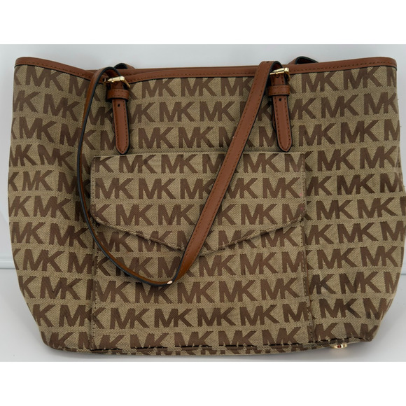 Michael Kors MK Signature Tote Shoulder Handbag Purse - Picture 1 of 14